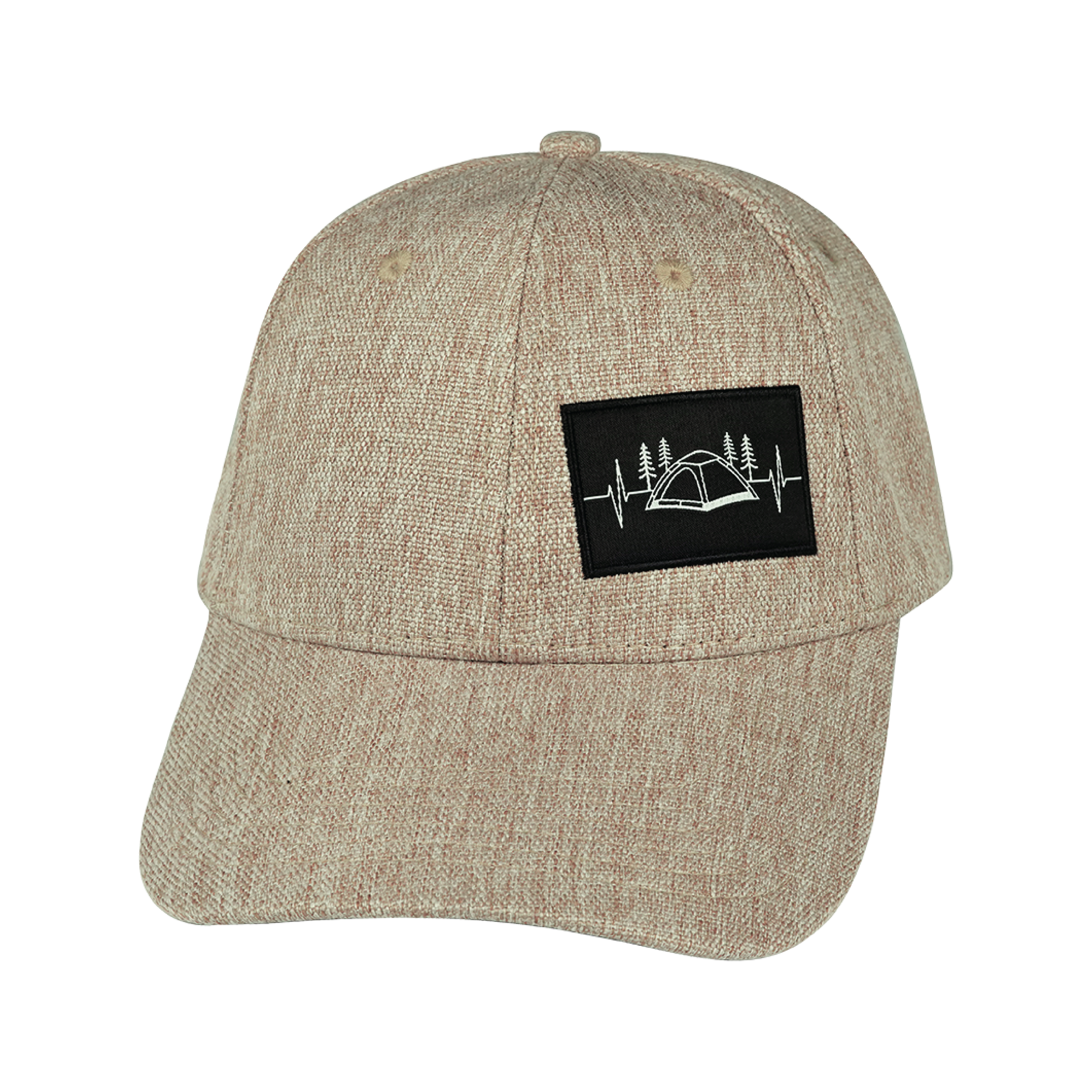 Camping Hat - Low Profile - Tan Hemp - Fabric Back