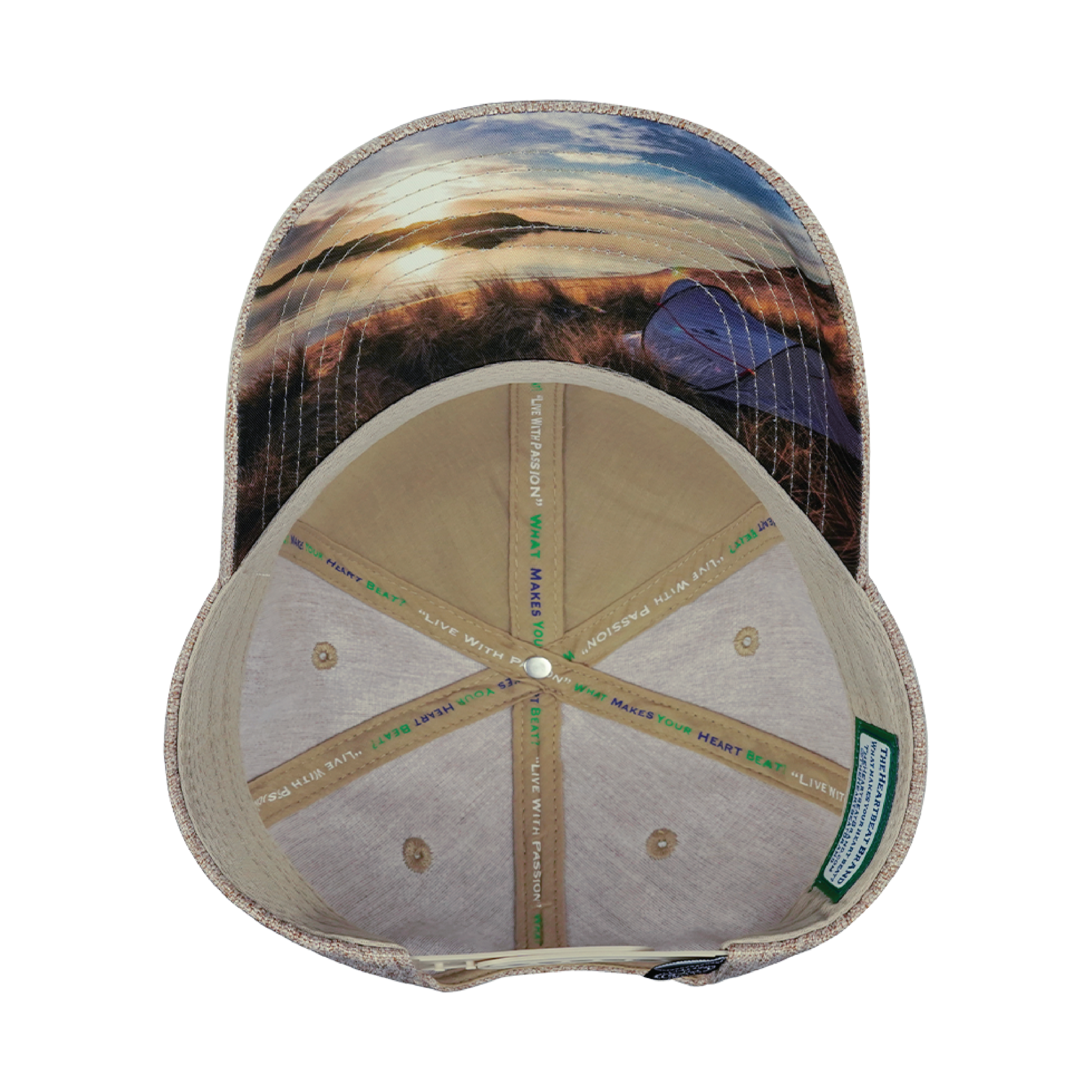 Camping Hat - Low Profile - Tan Hemp - Fabric Back