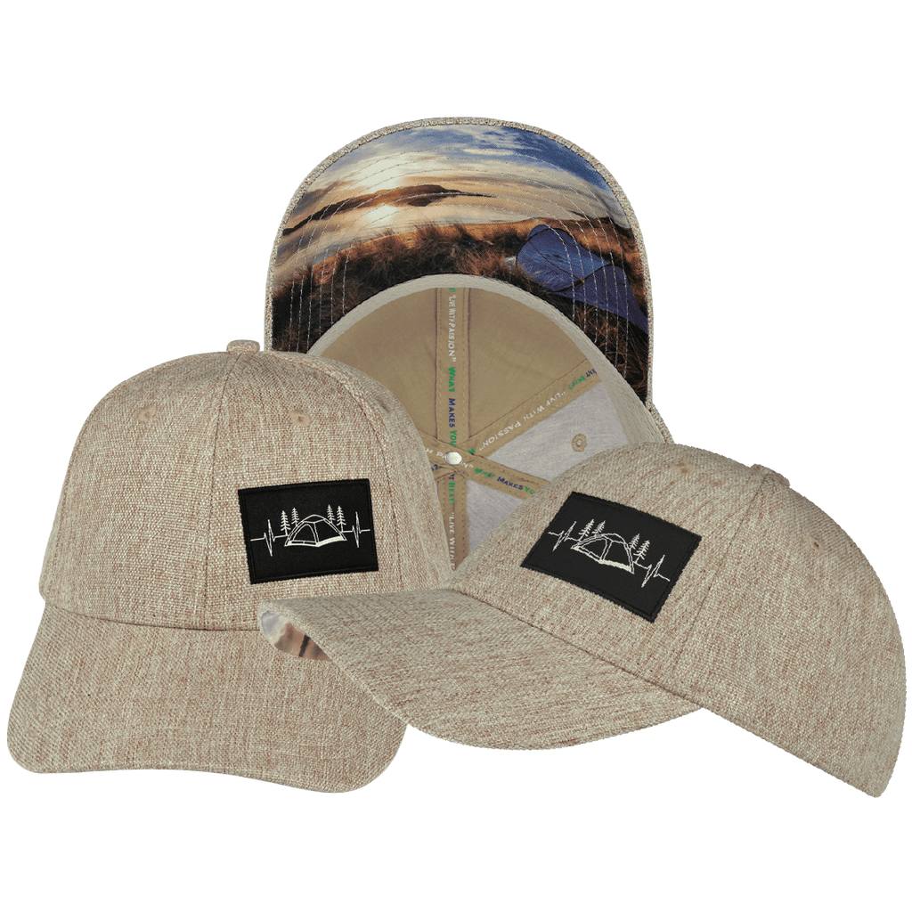 Camping Hat - Low Profile - Tan Hemp - Fabric Back